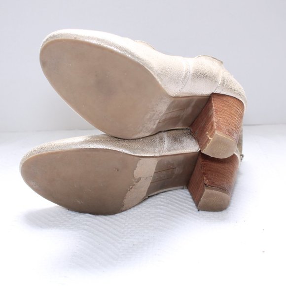 Report Martin Gold Metallic Leather Ankle Boots 8 - Picture 6 of 16